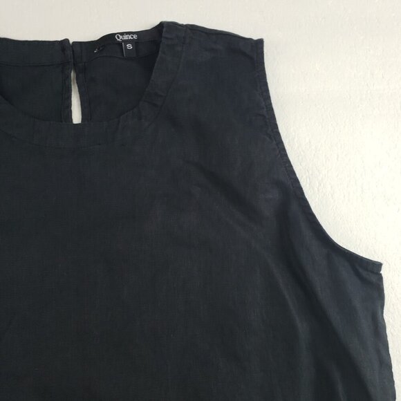 Quince 100% Linen Sleeveless Tank Top Womens Small Black Lagenlook Europe Shirt - Picture 3 of 9